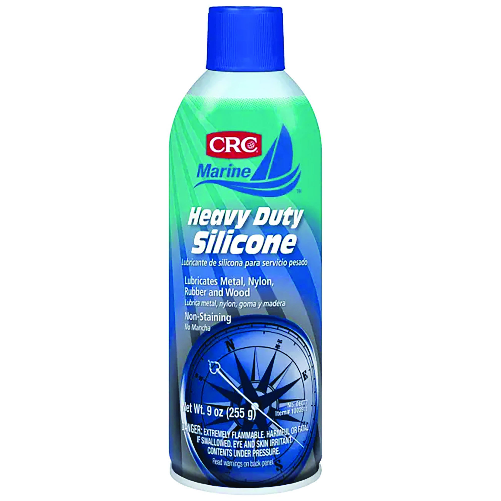 CRC Marine Heavy Duty Silicone Spray — 9 Oz., Waterproof Lubricant and Corrosion Fighter, Clear, Odorless, Model# CRC06077